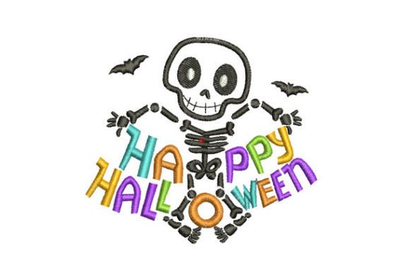 Funny Happy Halloween Embroidery Design