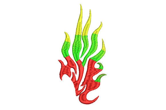 Phoenix Flame Green Yellow Red